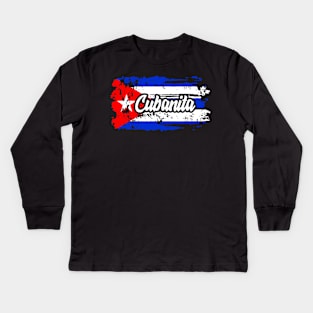 cuban flag Cuba Cubanita for proud Cubans Kids Long Sleeve T-Shirt